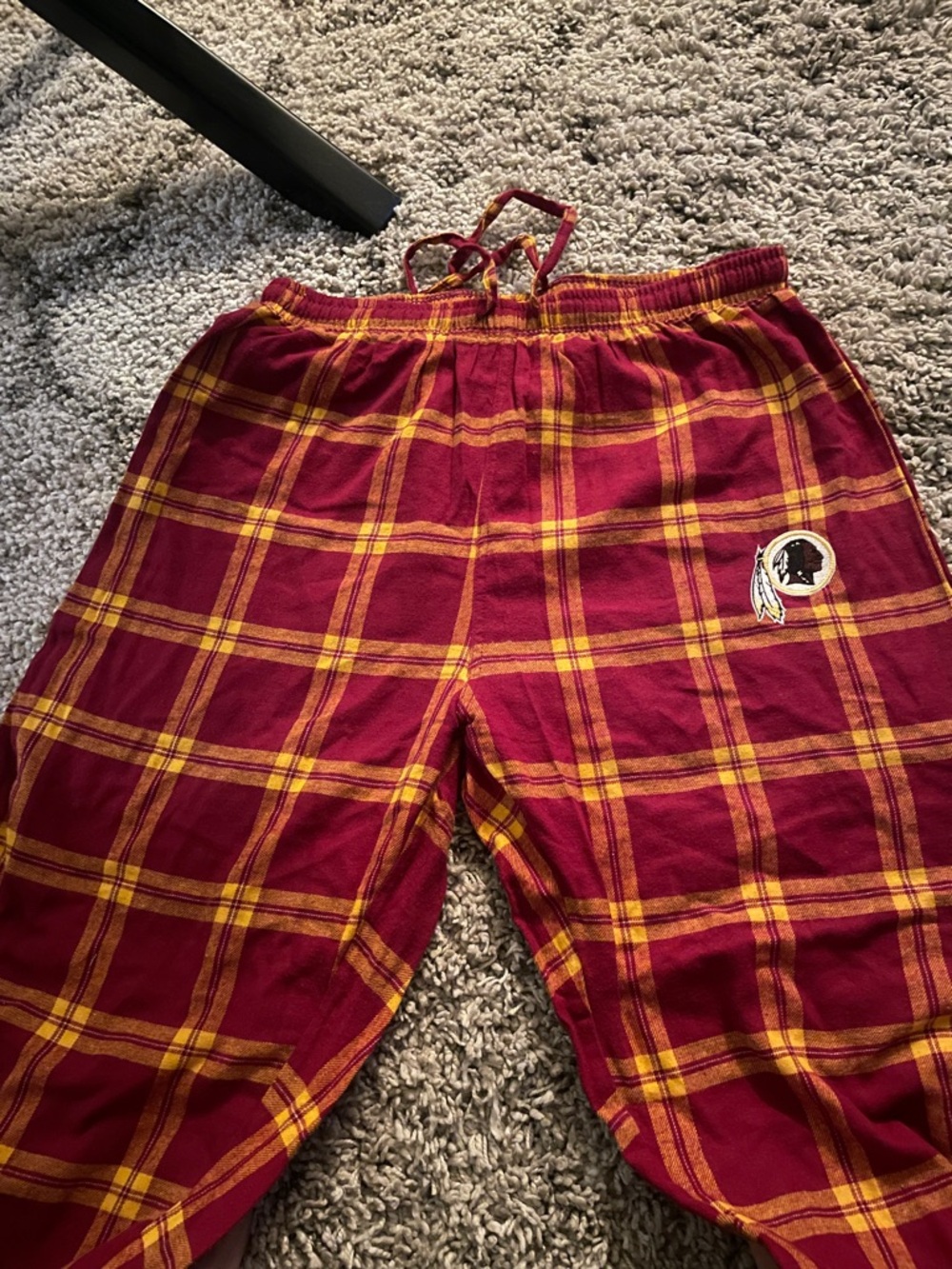 Men Washington Commanders  Plaid  Flannel Pajama Pants - Burgundy & Gold